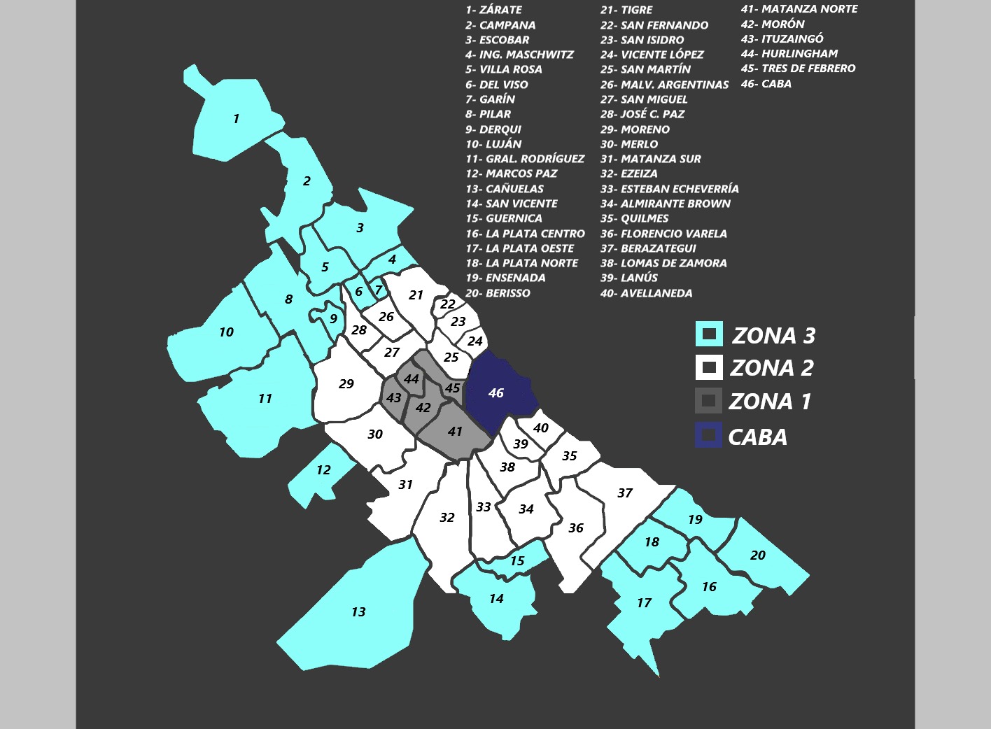 Zona de envíos por moto